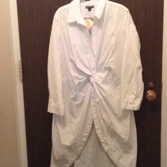 Thread Story Dresses & Skirts - THREAD STORY WHITE COTTON SHIRT-DRESS TUNIC NEW